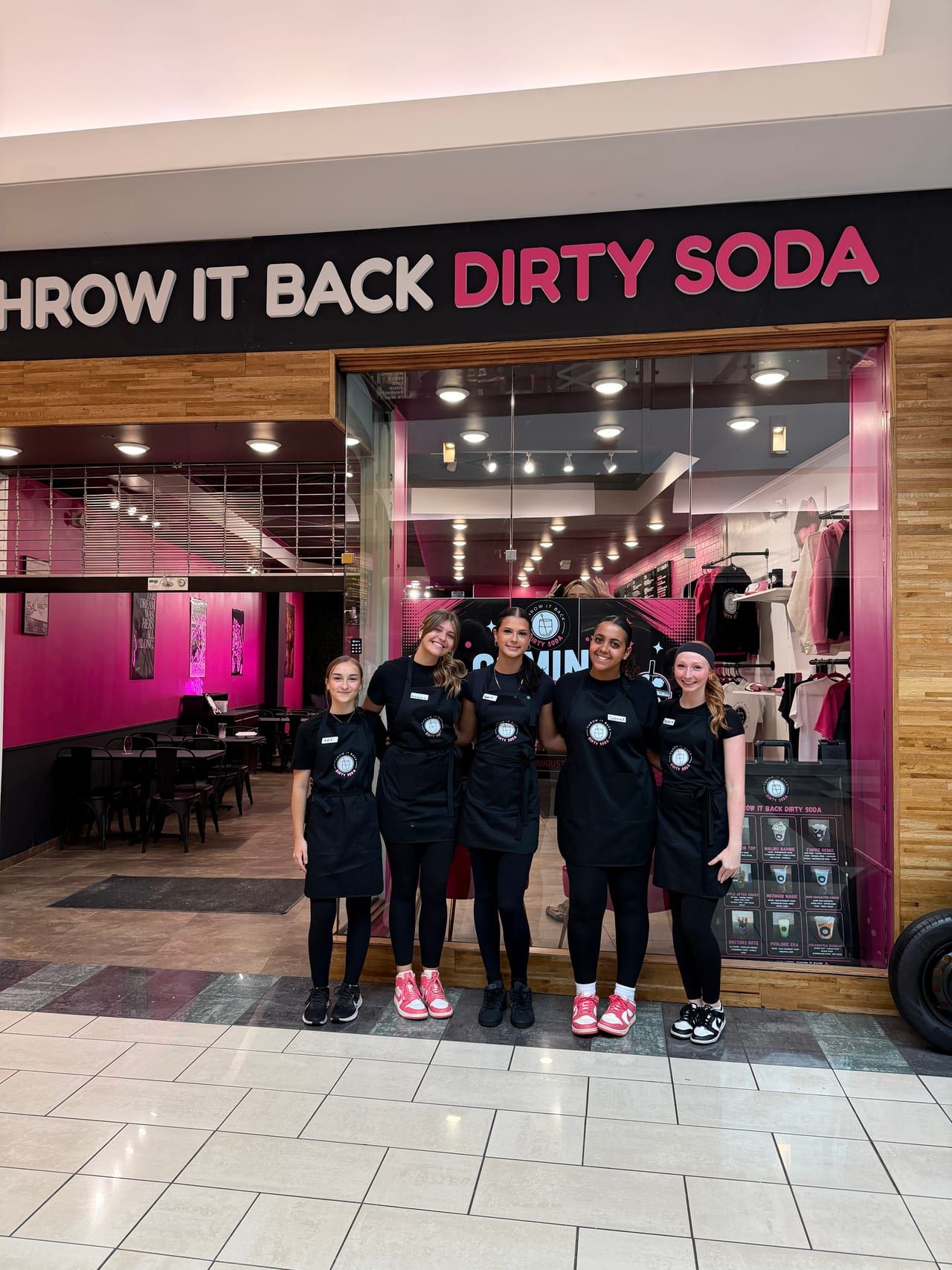 The Throw It Back Dirty Soda crew at the Grandville storefront