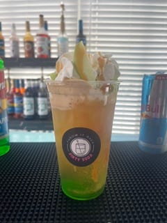 Apple-caramel dirty soda